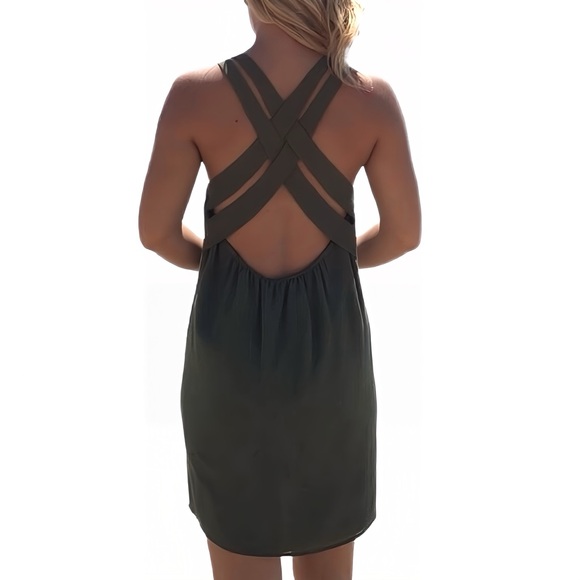 Dainty Hooligan Fall Into Place Dress - Olive Green - Picture 2 of 2